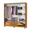 Ver imagem 4 de Guarda-Roupa 6 Portas 2 Gavetas com Pés Aurora Marrom/Cinamomo