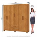 Ver imagem 3 de Guarda-Roupa 6 Portas 2 Gavetas com Pés Aurora Marrom/Cinamomo