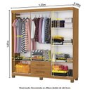 Ver imagem 5 de Guarda-Roupa 6 Portas 2 Gavetas com Pés Aurora Marrom/Cinamomo
