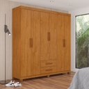 Ver imagem 1 de Guarda-Roupa 6 Portas 2 Gavetas com Pés Aurora Marrom/Cinamomo