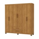 Ver imagem 2 de Guarda-Roupa 6 Portas 2 Gavetas com Pés Aurora Marrom/Cinamomo