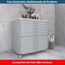 Ver imagem 3 de Mapoteca 10 Gavetas Pandin 120 Cm (larg) Inmetro Tampo Mdp Branco Estrutura Aço Cinza Gavetas Cinza