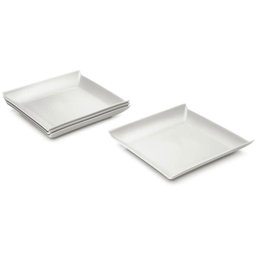 Prato Quadrado Branco Avulso Plástico Cozy Coza 20,6x2,6cm Lanchonete Padaria - 5