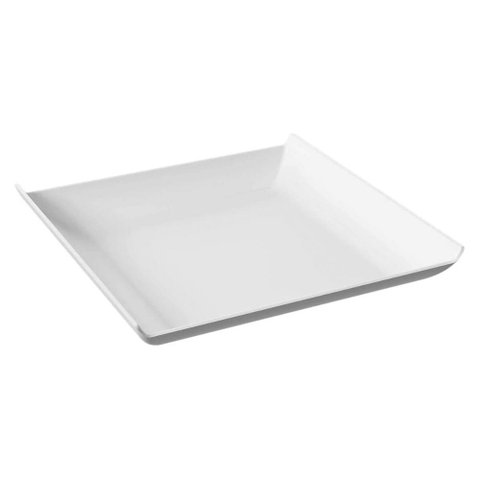 Prato Quadrado Branco Avulso Plástico Cozy Coza 20,6x2,6cm Lanchonete Padaria