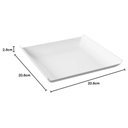 Ver imagem 4 de Prato Quadrado Branco Avulso Plástico Cozy Coza 20,6x2,6cm Lanchonete Padaria