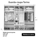 Ver imagem 3 de Guarda Roupa Casal Torino C Espelho 3 Portas Correr 4 Gavetas MDF Naturale-Off Bom Pastor Móveis