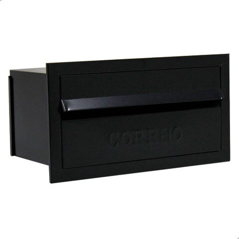 Caixa de Correios Jornal Tamanho 15,5x31,5x12cm Preto