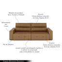 Ver imagem 3 de Sofá Retrátil 3 Lugares 224cm 2 Módulos Nero Couro Caramelo G52 - Gran Belo