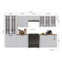 Ver imagem 4 de Armário de Cozinha Modulada Completa Fidelitá Nara 100% MDF 6 Peças 360cm 16 Portas 2 Gavetas com