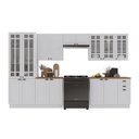 Ver imagem 2 de Armário de Cozinha Modulada Completa Fidelitá Nara 100% MDF 6 Peças 360cm 16 Portas 2 Gavetas com