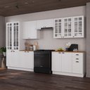 Ver imagem 1 de Armário de Cozinha Modulada Completa Fidelitá Nara 100% MDF 6 Peças 360cm 16 Portas 2 Gavetas com