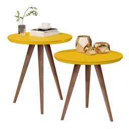 Mesinha Suporte Sala Canto Lateral Amarelo - 5