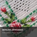 Ver imagem 5 de Tapete de Crochê Branco com Flor Artesanal 57x75 Quarto Cozinha