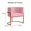 Ver imagem 6 de Poltrona Decorativa Luana Suede Rosa Base Bronze - Fm