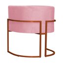 Ver imagem 3 de Poltrona Decorativa Luana Suede Rosa Base Bronze - Fm