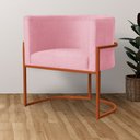 Ver imagem 4 de Poltrona Decorativa Luana Suede Rosa Base Bronze - Fm