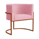 Ver imagem 1 de Poltrona Decorativa Luana Suede Rosa Base Bronze - Fm