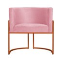 Ver imagem 2 de Poltrona Decorativa Luana Suede Rosa Base Bronze - Fm