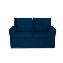 Ver imagem 5 de Sofá Pequeno 02 Lugares 150cm Mobi Suede Azul Herrero