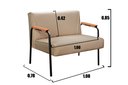 Ver imagem 5 de Namoradeira Decorativa Jade Braços Fixo - Linho Marrom