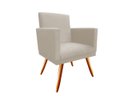 Ver imagem 1 de Poltrona Decorativa Bia Suede Bege Pés Madeira Mz Decor