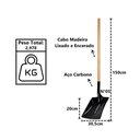 Ver imagem 2 de Pá Quadrada Construção em Aço Carbono Cabo Reto N05 150cm
