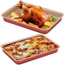 Ver mais imagens de Jogo de Assadeiras Forma Alta Retangular 03 Peças Antiaderentes + Pincel de Silicone Vermelho