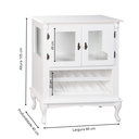 Ver imagem 3 de Adega Colonial de Madeira com 2 Portas para até 12 Garrafas com Pés Luiz Xv - Branco Laca