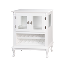 Ver imagem 1 de Adega Colonial de Madeira com 2 Portas para até 12 Garrafas com Pés Luiz Xv - Branco Laca