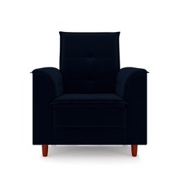 Poltrona de Amamentação Quarto Infantil com Puff Kate Pés Palito Suede Azul Marinho + Binde Amofada  - 6