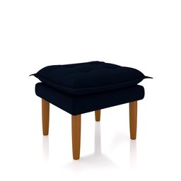Poltrona de Amamentação Quarto Infantil com Puff Kate Pés Palito Suede Azul Marinho + Binde Amofada  - 9