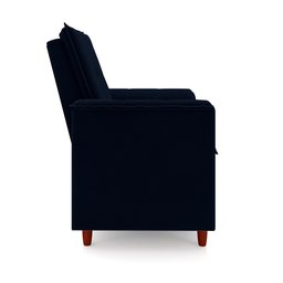 Poltrona de Amamentação Quarto Infantil com Puff Kate Pés Palito Suede Azul Marinho + Binde Amofada  - 7