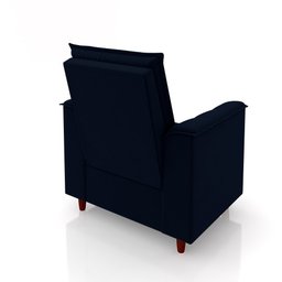 Poltrona de Amamentação Quarto Infantil com Puff Kate Pés Palito Suede Azul Marinho + Binde Amofada  - 8