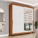 Ver imagem 1 de Roupeiro Porto 2 Portas de Correr com Espelho 177x213cm Freijó/Branco 240849