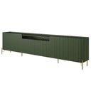 Ver imagem 4 de Rack para Sala de Estar Tv 75 Pol 4 Portas Brise Pés Industrial Dourado Alef I03 Musgo - Lyam Decor