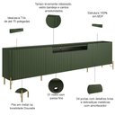 Ver imagem 2 de Rack para Sala de Estar Tv 75 Pol 4 Portas Brise Pés Industrial Dourado Alef I03 Musgo - Lyam Decor
