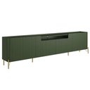 Ver imagem 1 de Rack para Sala de Estar Tv 75 Pol 4 Portas Brise Pés Industrial Dourado Alef I03 Musgo - Lyam Decor