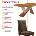 Ver imagem 7 de Mesa de Jantar Yasmin 180cm Tampo MDF Laminado Canto Copo com 6 Cadeiras Carolina