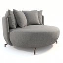 Ver imagem 3 de Poltrona Redonda Decorativa 2 Lugares com Almofadas 150cm Soho