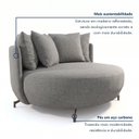Ver mais imagens de Poltrona Redonda Decorativa 2 Lugares com Almofadas 150cm Soho