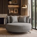 Ver imagem 1 de Poltrona Redonda Decorativa 2 Lugares com Almofadas 150cm Soho