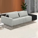 Ver imagem 2 de Sofá Ilha Modular Living com Puff 252cm Georgia K04 Linho Cinza/preto - Mpozenato