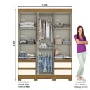 Ver imagem 2 de Guarda Roupa Solteiro 4 Portas 3 Gavetas Carson Espresso Móveis Bege/Nature/Off White