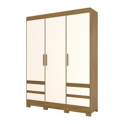 Guarda Roupa Solteiro 4 Portas 3 Gavetas Carson Espresso Móveis - 4