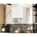 Ver imagem 3 de Armario Aéreo Organizador Multiuso Quarto Sala Bela 2 Portas:Branco