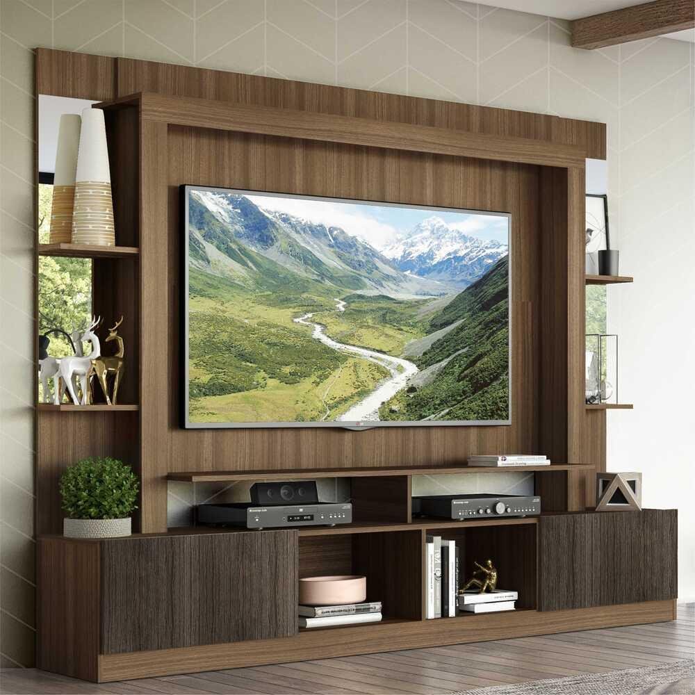 Estante com Suporte TV 65" Prateleiras c/ Espelho Oslo Multimóveis V3385 - 2