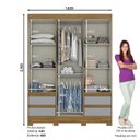 Ver imagem 2 de Guarda Roupa Solteiro 3 Portas 3 Gavetas Carson Plus Espresso Móveis Cinza/Nature