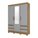Ver imagem 4 de Guarda Roupa Solteiro 3 Portas 3 Gavetas Carson Plus Espresso Móveis Cinza/Nature