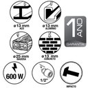 Ver imagem 3 de Furadeira de Impacto 600 W 1/2 220 V para Uso Profissional com Empunhadura Auxiliar Velo