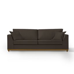 Sofá 2 Lugares Living Basemadeira 2,20m Pallazo Sofisticado:marrom - 3